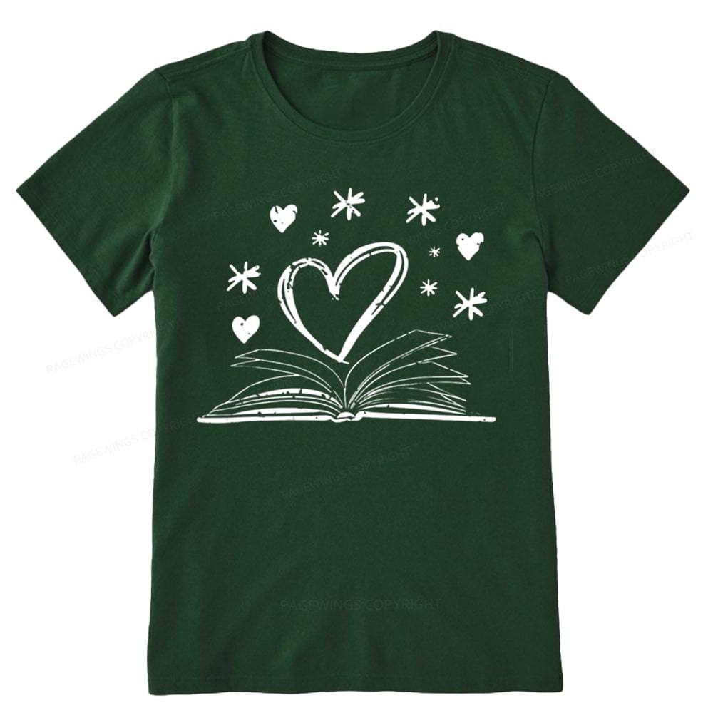 Pagewings Bookworm Librarian Valentines Day Book Unisex Classic T-shirt