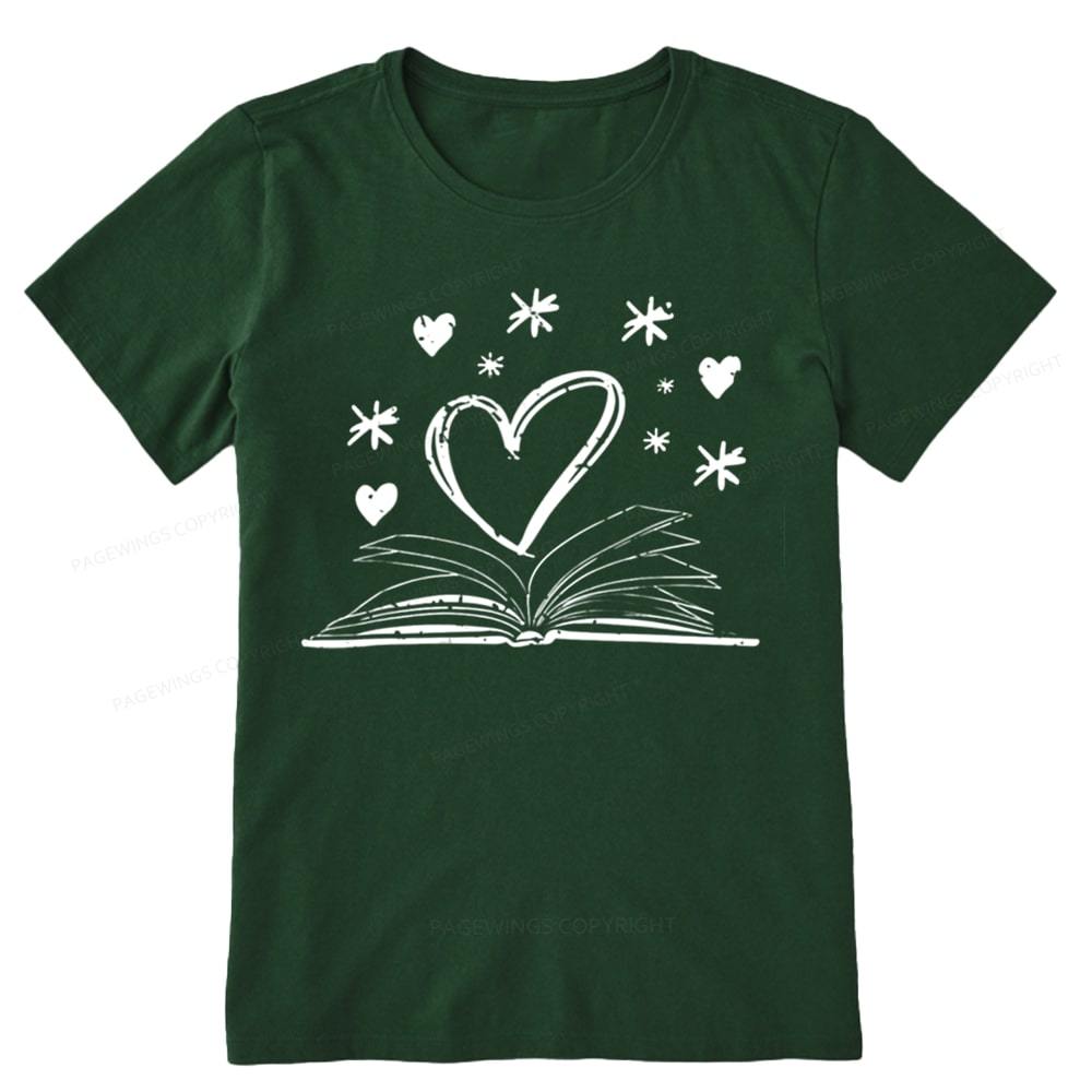 Pagewings Bookworm Librarian Valentines Day Book Unisex Classic T-shirt
