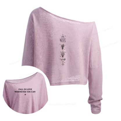 Pagewings Retro Halloween Slouchy Long Sleeve Off Shoulder T-shirt