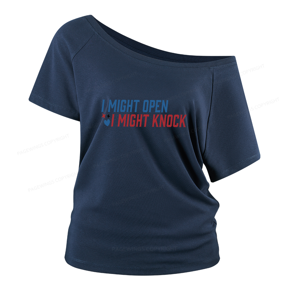 Pagewings I Might Knock Women Off Shoulder T-shirts