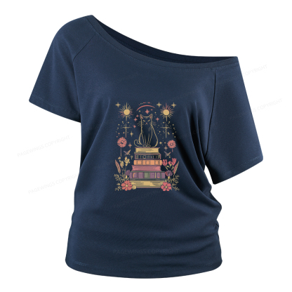 Pagewings Mystical Cat Women Off Shoulder T-shirts