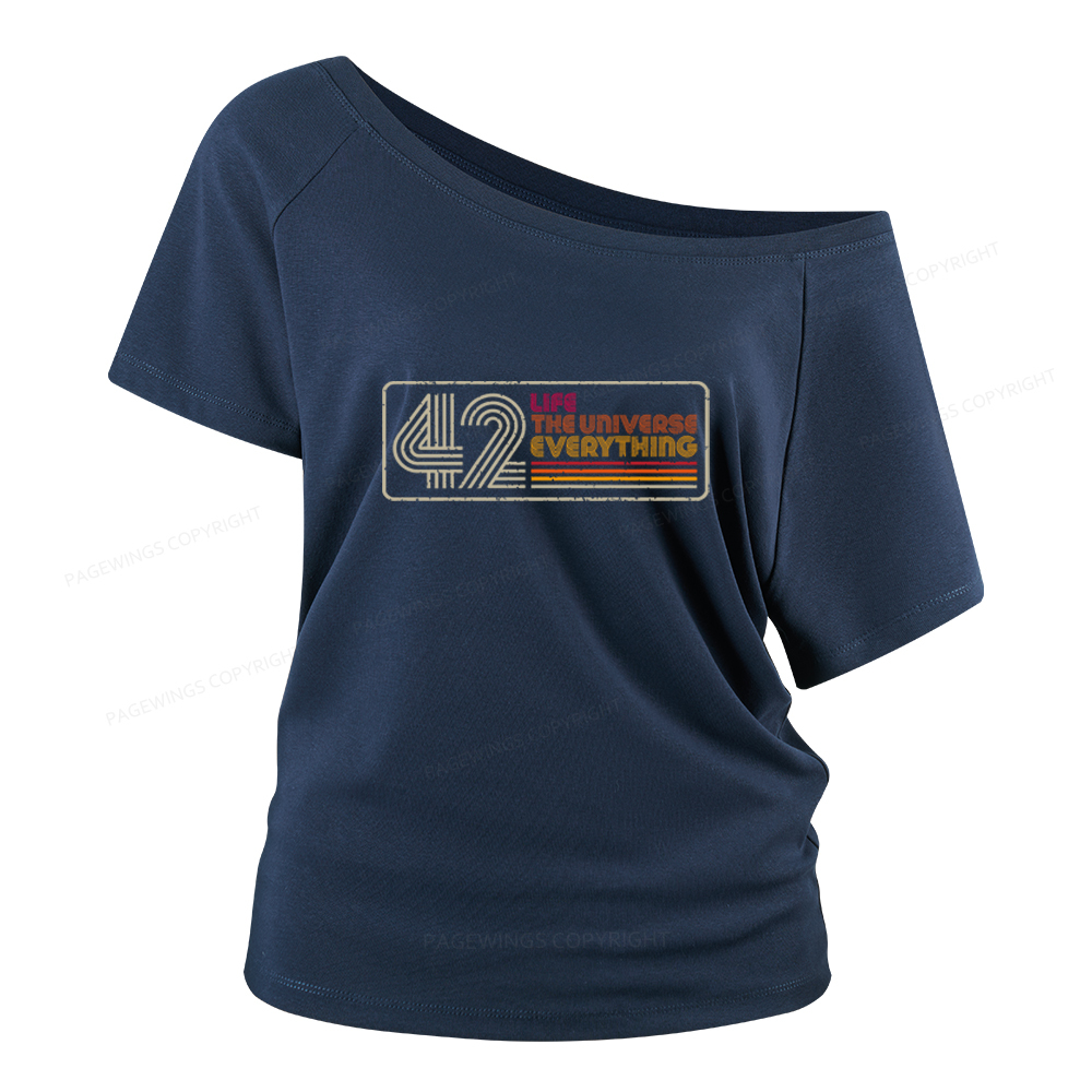 Pagewings Life The Universe Everything Women Off Shoulder T-shirts