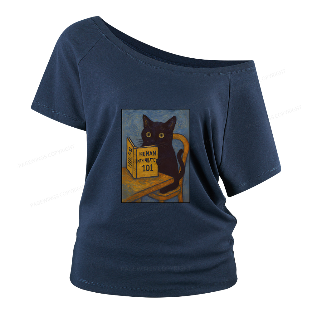 Pagewings Funny Cat Women Off Shoulder T-shirts
