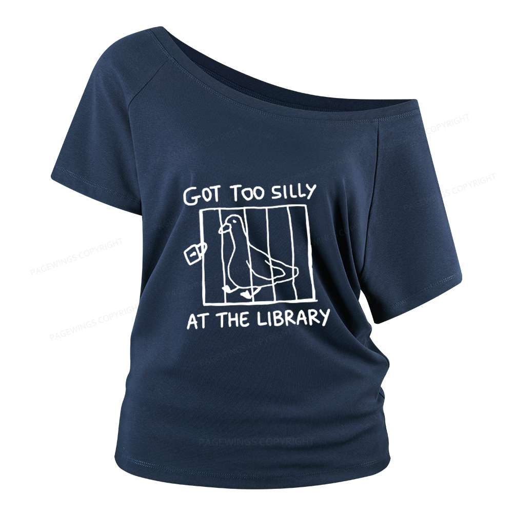 Pagewings Got Too Silly At The Library Women Off Shoulder T-shirts