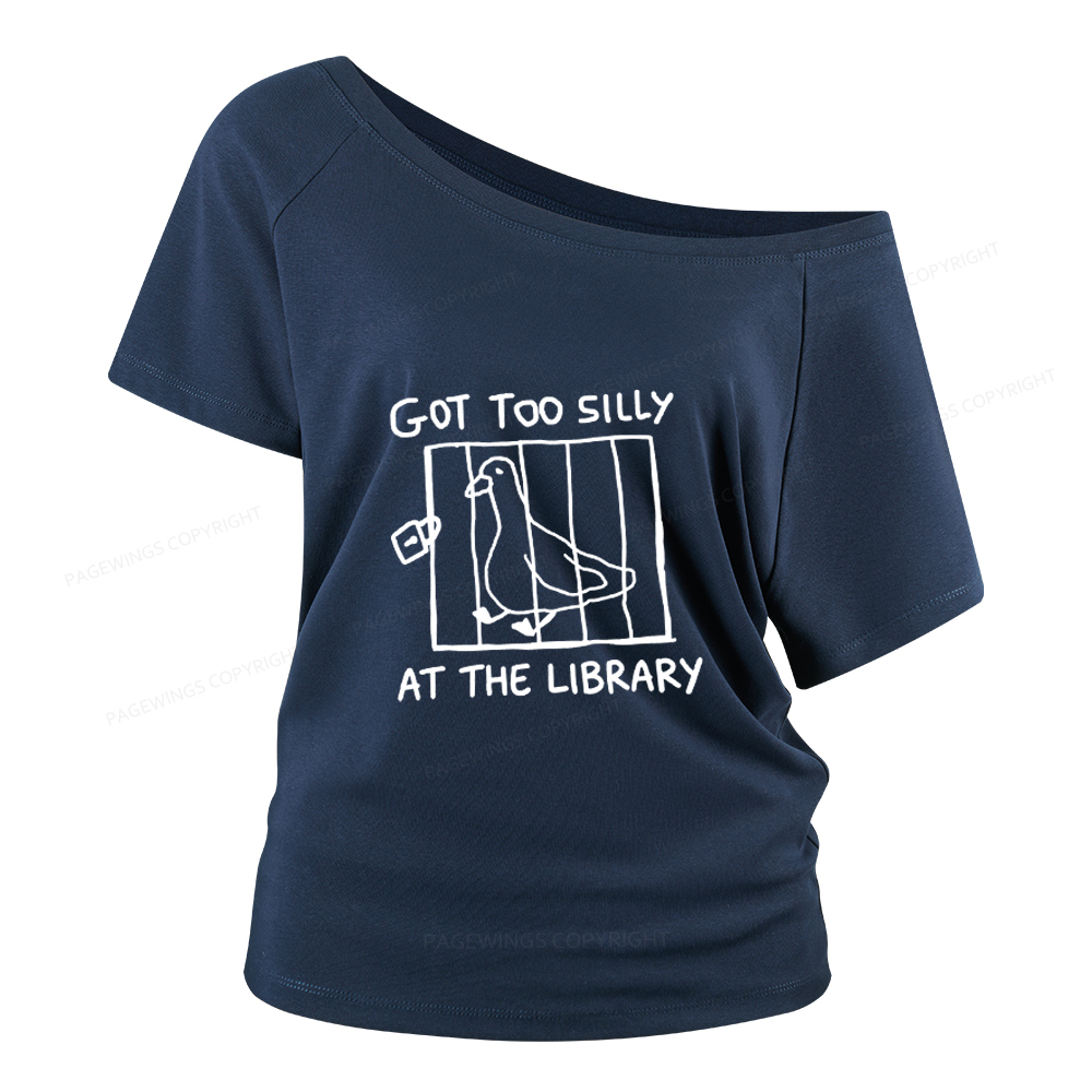 Pagewings Got Too Silly At The Library Women Off Shoulder T-shirts
