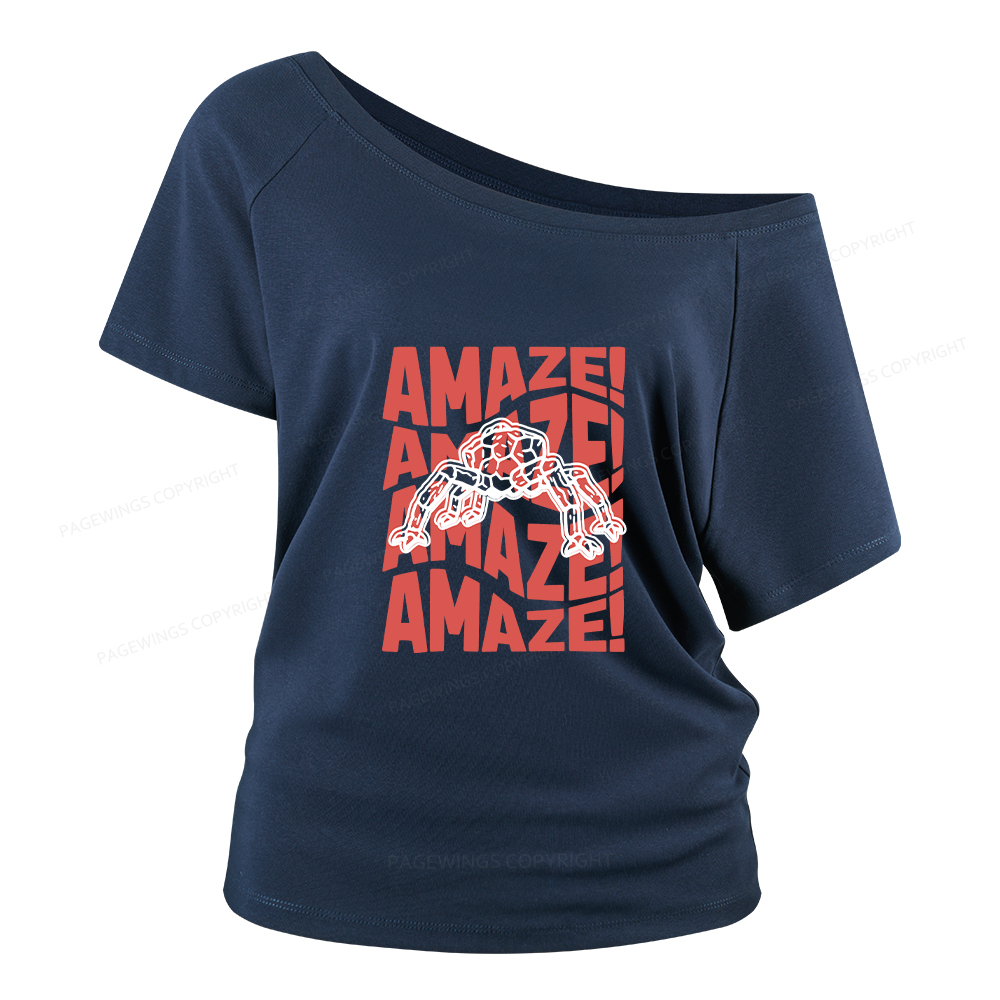 Pagewings Amaze Space Women Off Shoulder T-shirts