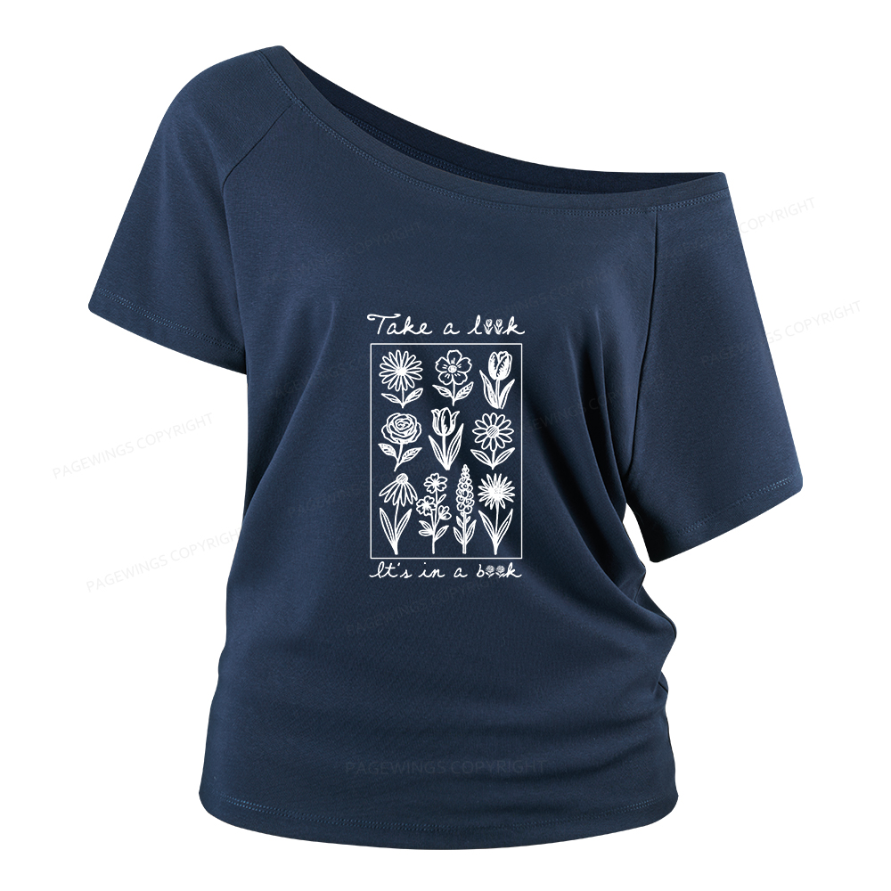 Pagewings Take A Look It’s In A Book Women Off Shoulder T-shirts