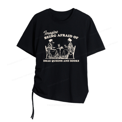 Pagewings Drag Queens Women Asymmetrical Drawstring T-Shirts