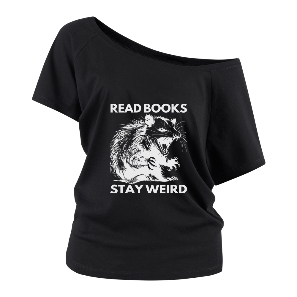 Pagewings Read Books Stay Weird Off Shoulder Top