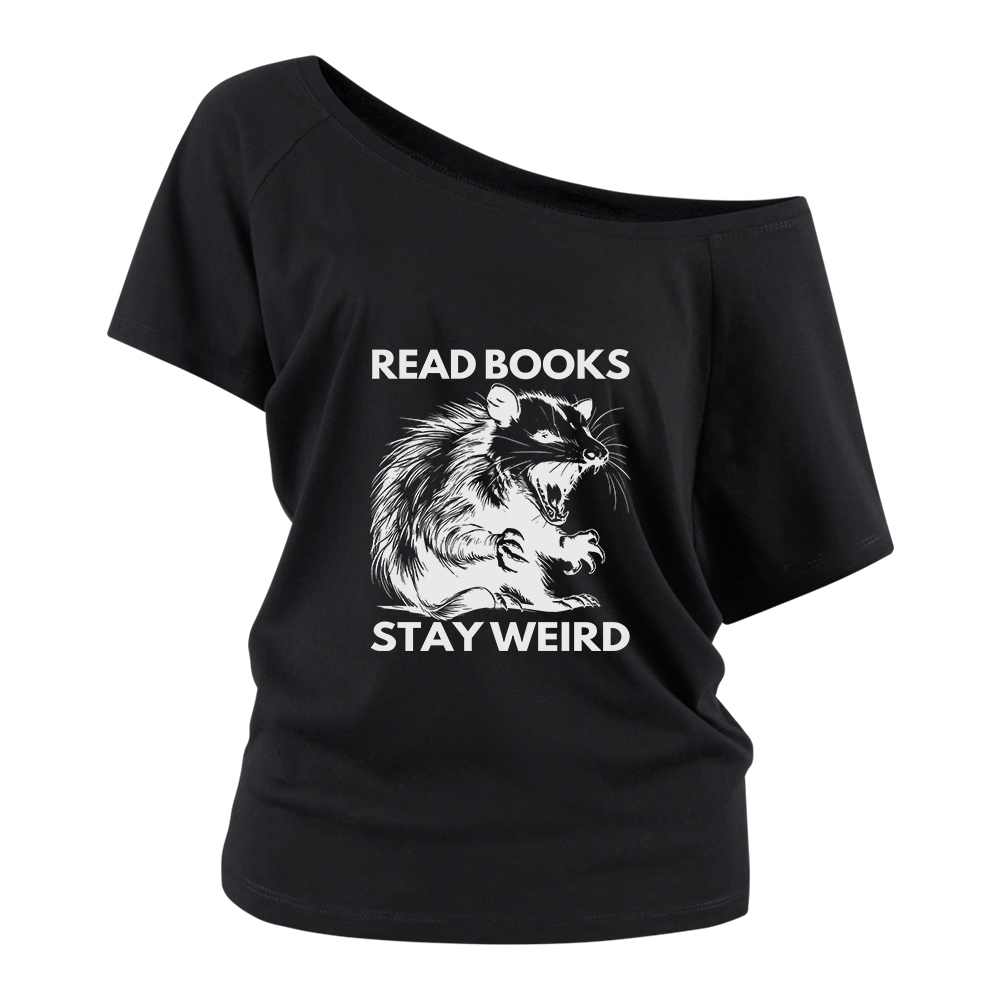 Pagewings Read Books Stay Weird Off Shoulder Top