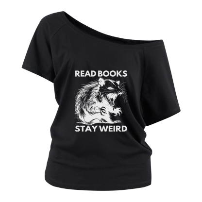Pagewings Read Books Stay Weird Off Shoulder Top