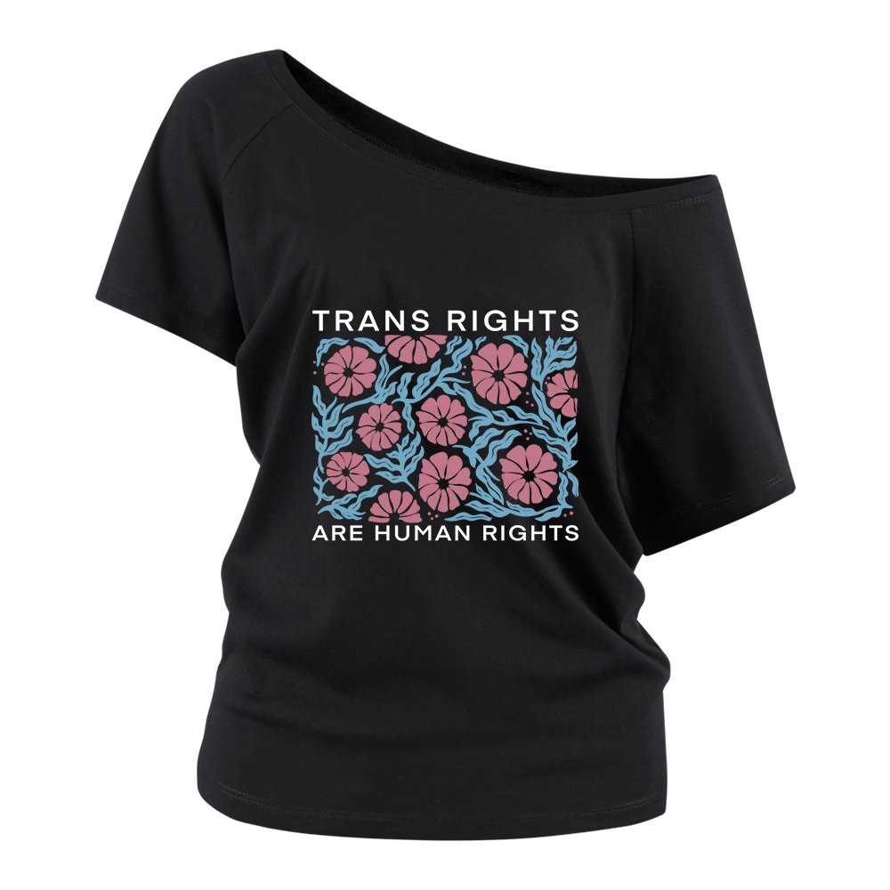 Pagewings Trans Rights Are Human Rights Off Shoulder Top