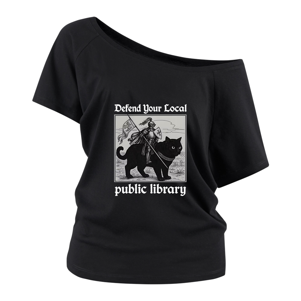 Pagewings Defend Your Local public library Off Shoulder Top