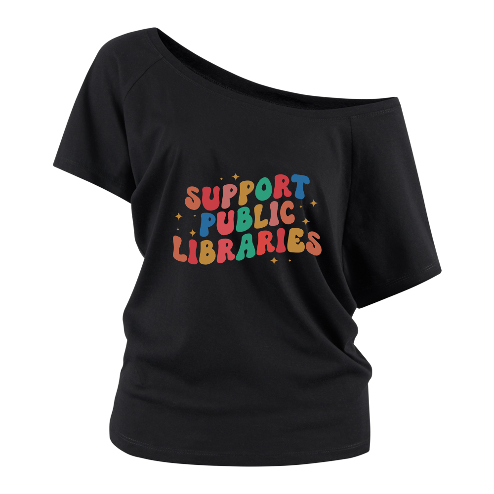 Pagewings Public Library Off Shoulder Top