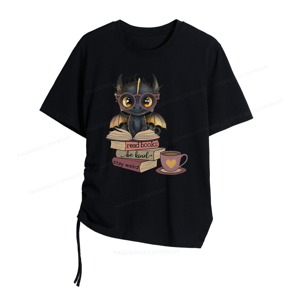 Pagewings Fourth Wing Dargon Asymmetrical Drawstring T-Shirts