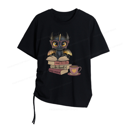 Pagewings Fourth Wing Dargon Asymmetrical Drawstring T-Shirts