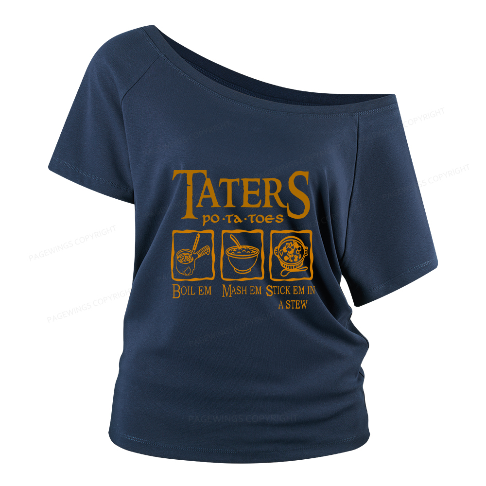 Pagewings Taters PoTaToes Women Off Shoulder T-shirts