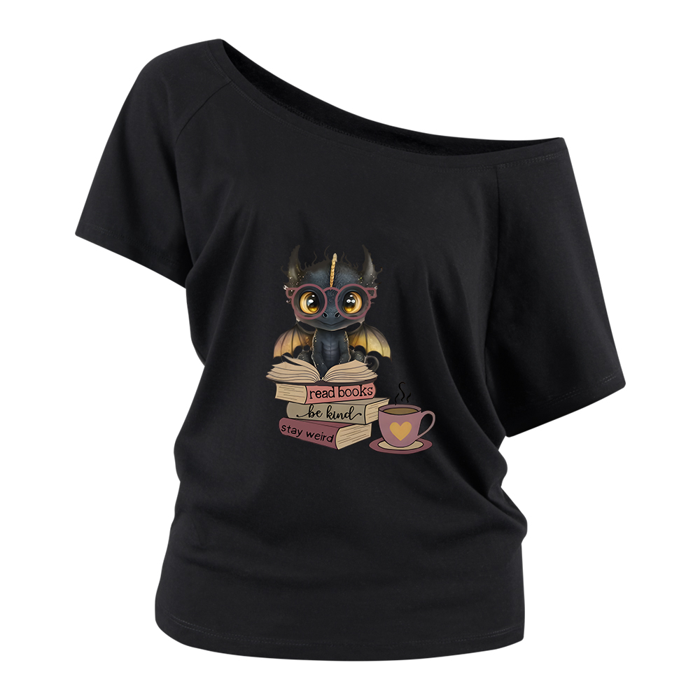 Pagewings Fourth Wing Dargon Off Shoulder Top