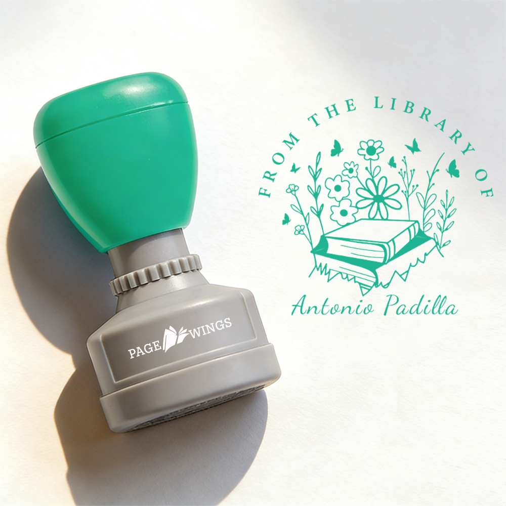 Pagewings Personalized Book Lover Stamp