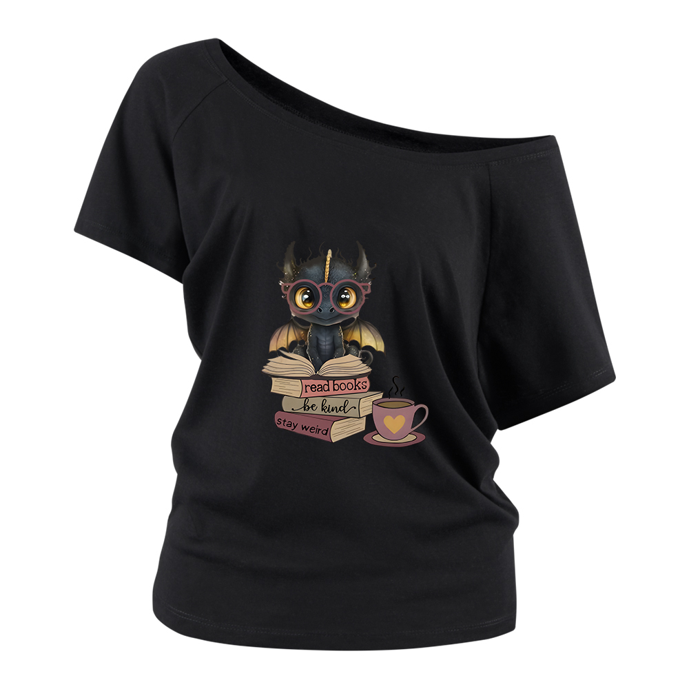 Pagewings Fourth Wing Dargon Off Shoulder Top