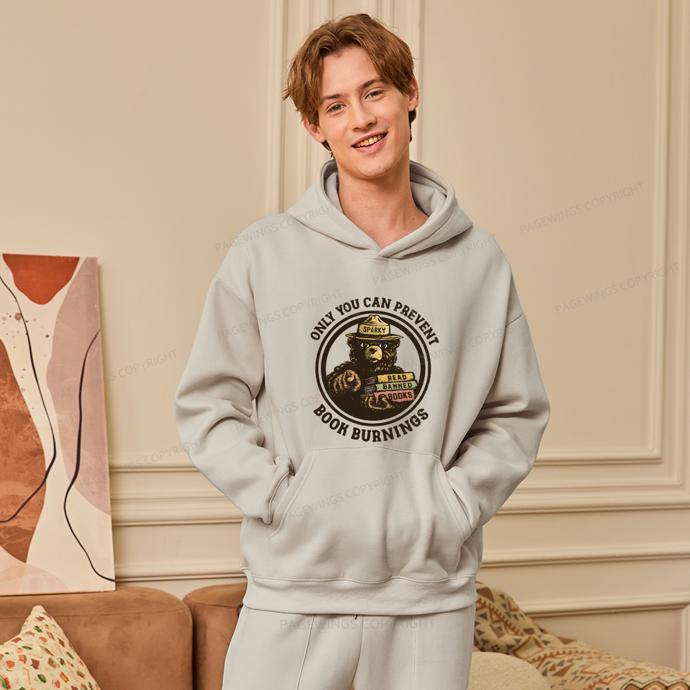 Pagewings Only You Can Prevent Book Burnings Unisex Fleece Hoodie Set