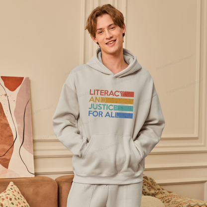 Pagewings Literacy and Justice For All Unisex Fleece Hoodie Set