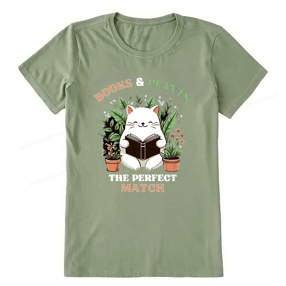 Pagewings Books And Plants - The Perfect Match T-Shirt Unisex Classic T-shirt