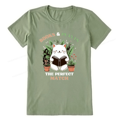 Pagewings Books And Plants - The Perfect Match T-Shirt Unisex Classic T-shirt