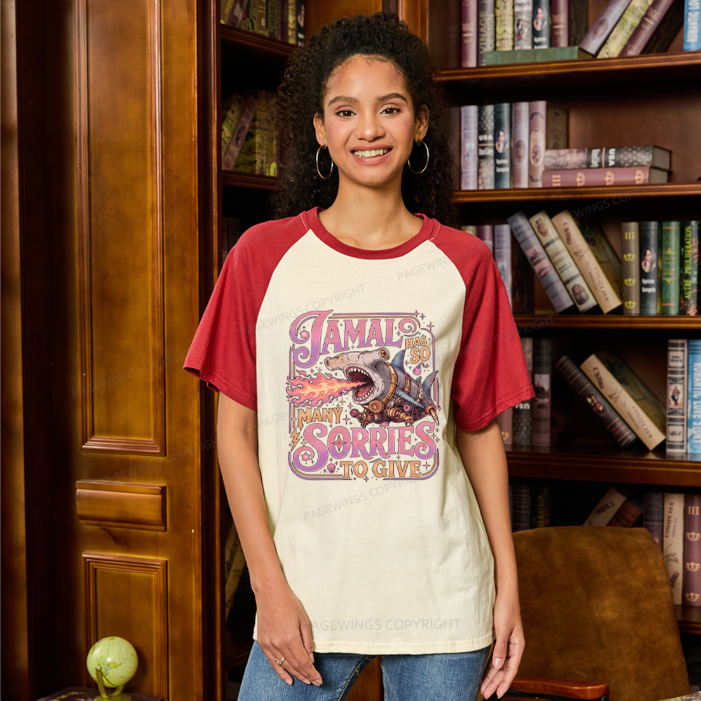 Pagewings So Many Sorries To Give Raglan T-shirt