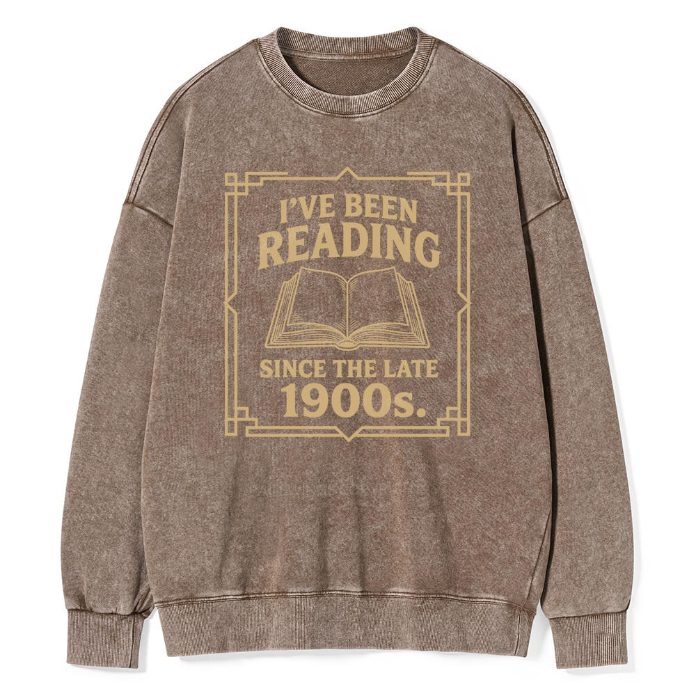 Pagewings I’ve Been Reading Since The Late 1900s Unisex Washed Sweatshirt