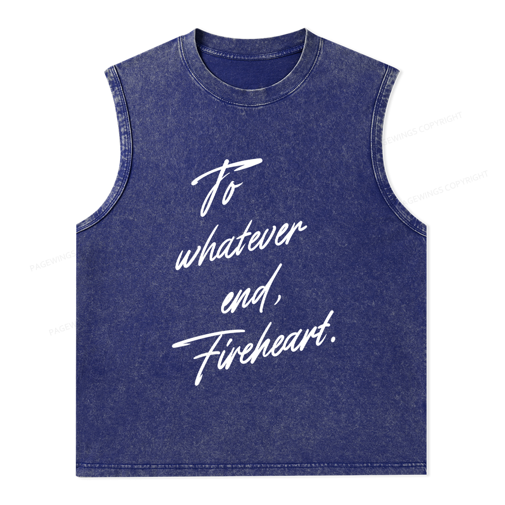 Pagewings To Whatever End Fireheart Unisex Washed Tank Top