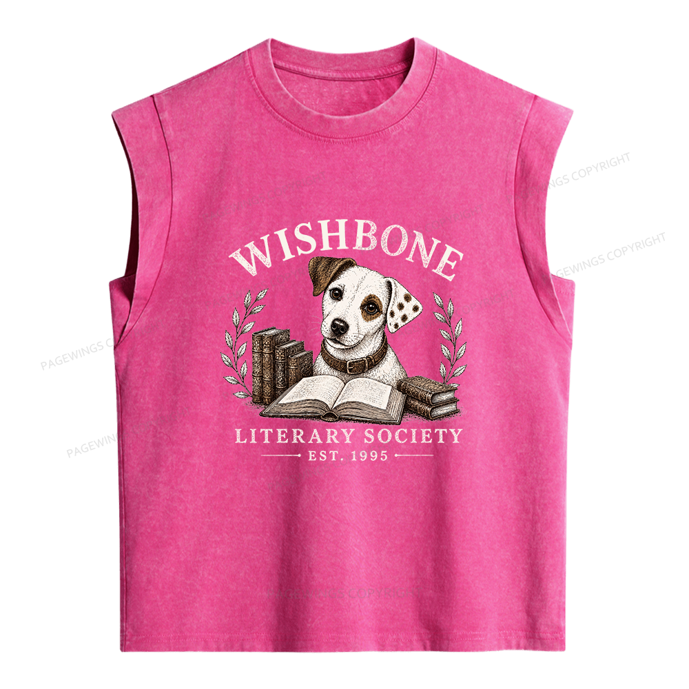 Pagewings Literary Society Women's Washed Tank Top