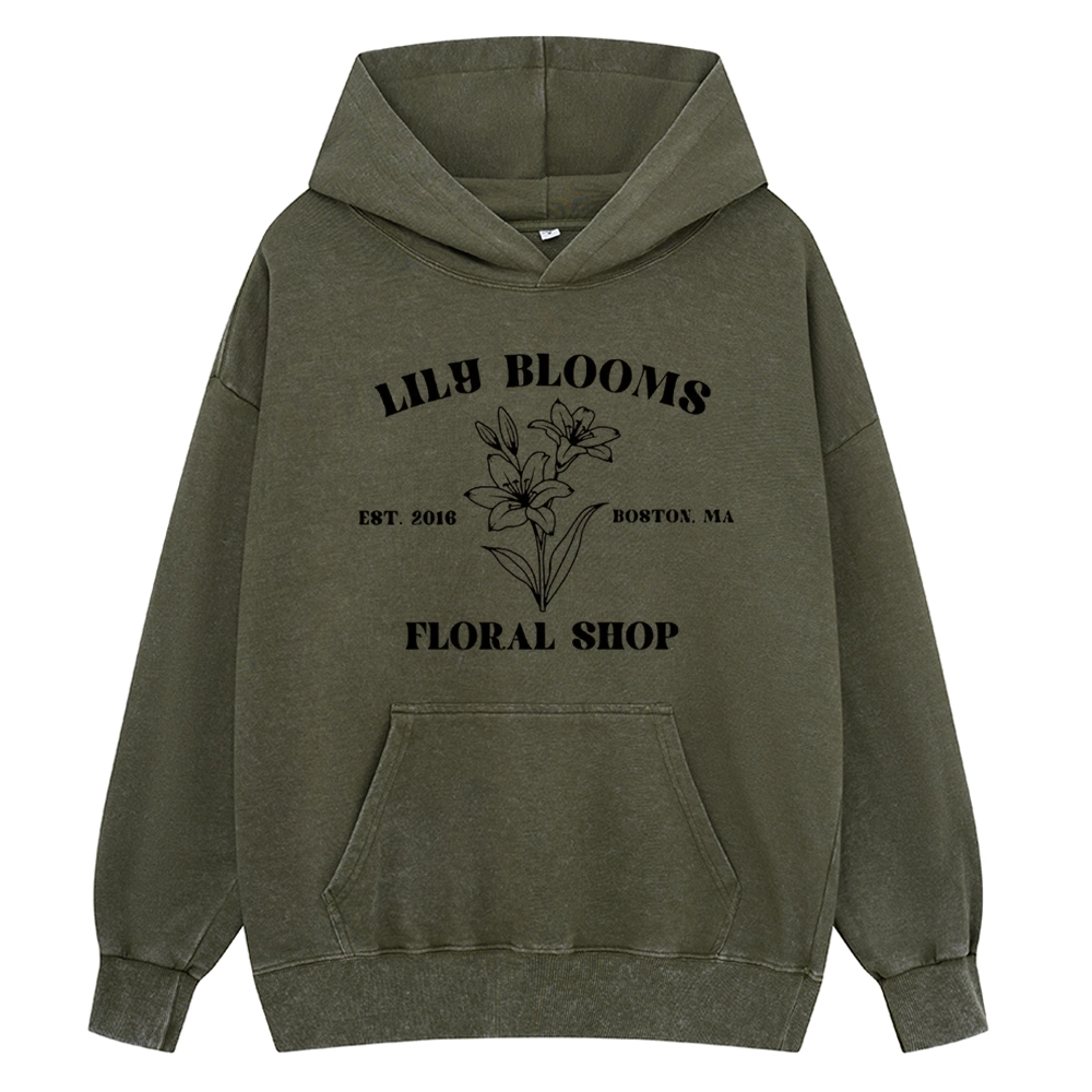 Pagewings Lily Bloom's Floral Unisex Washed Hoodie