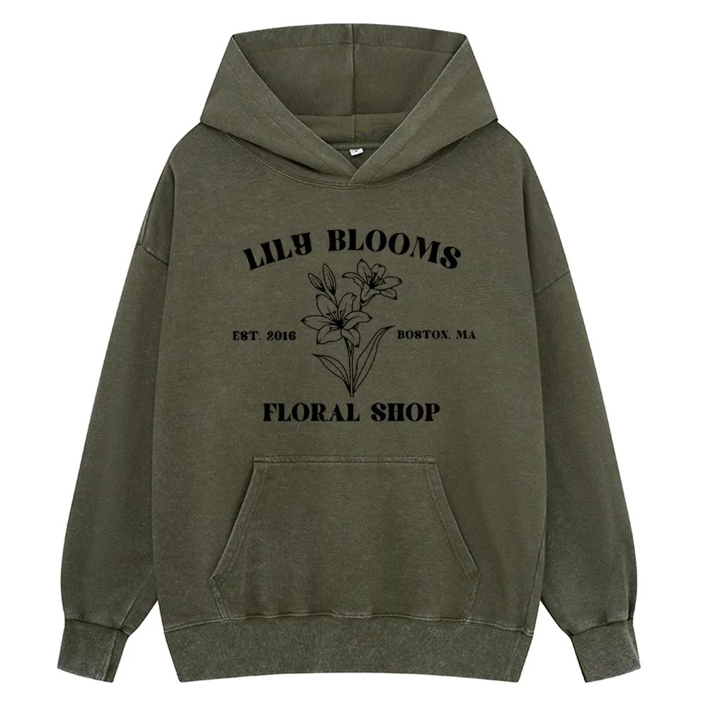 Pagewings Lily Bloom's Floral Unisex Washed Hoodie