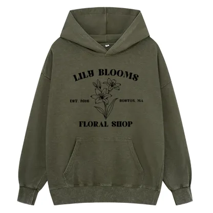 Pagewings Lily Bloom's Floral Unisex Washed Hoodie
