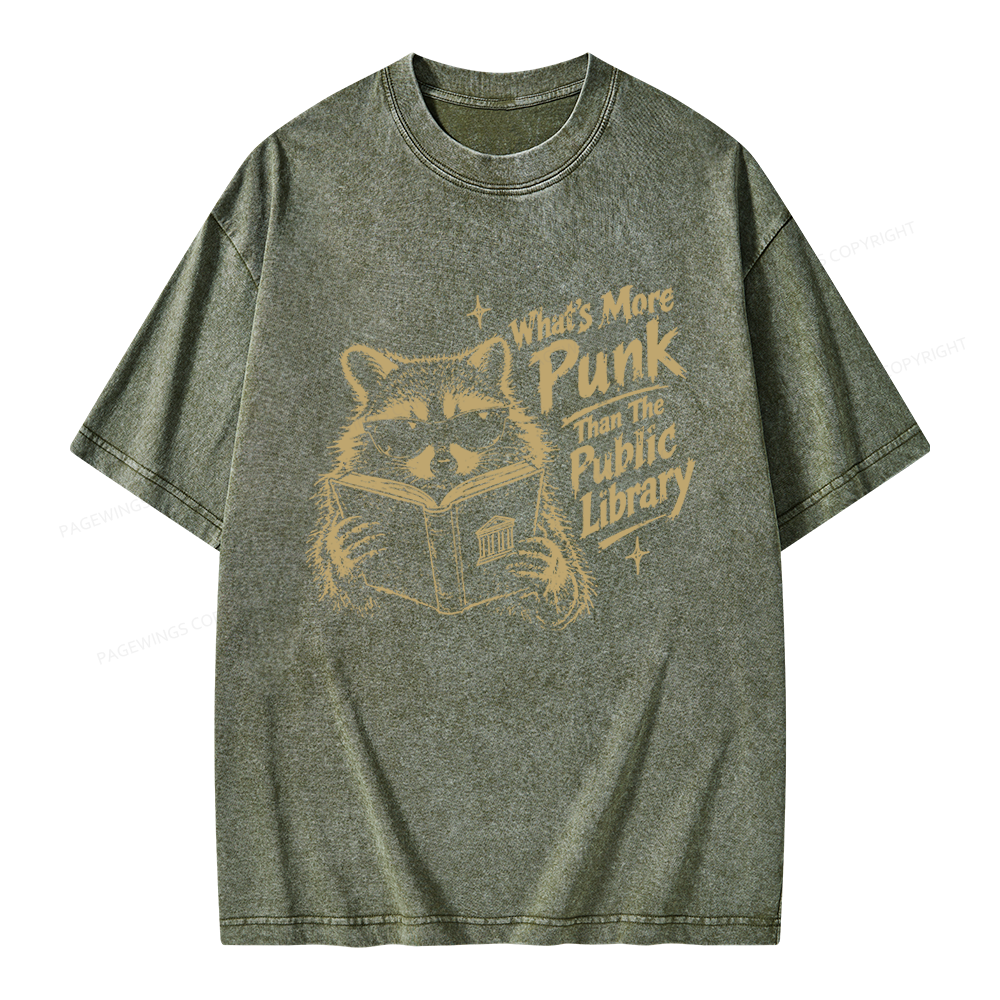 Pagewings What's More Punk Than The Public Library Unisex Washed T-shirt