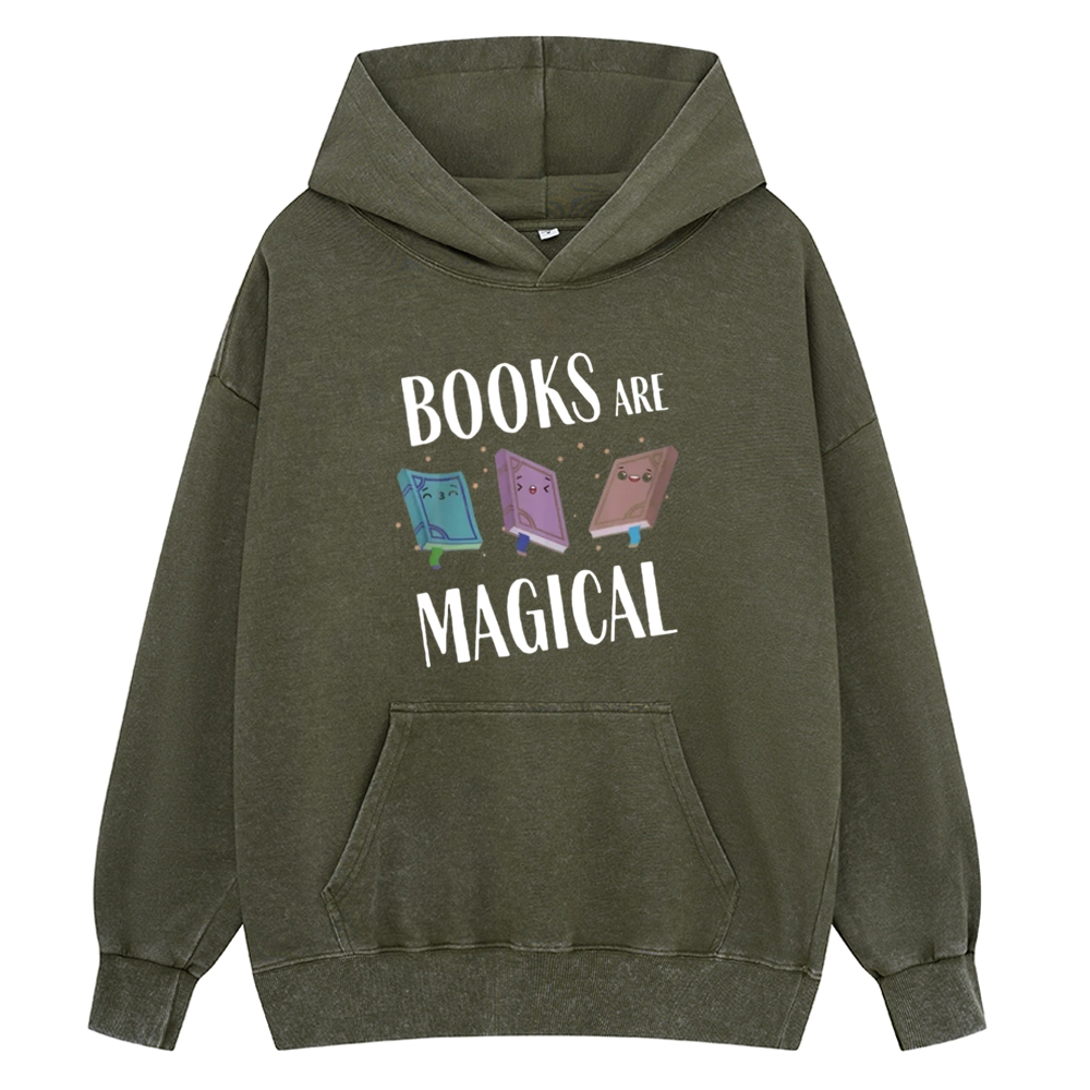 Pagewings Books Magical Unisex Washed Hoodie