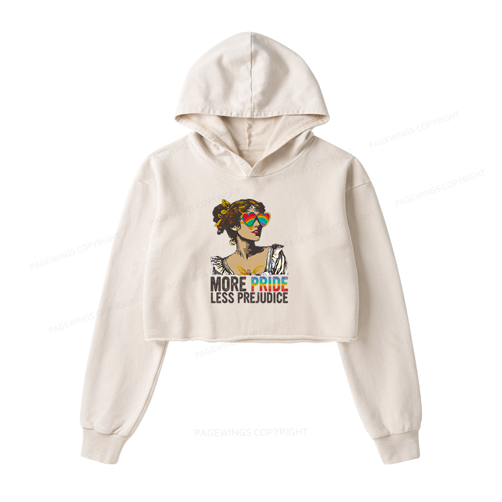 Pagewings More Pride Less Prejudice Washed Crop Hoodie