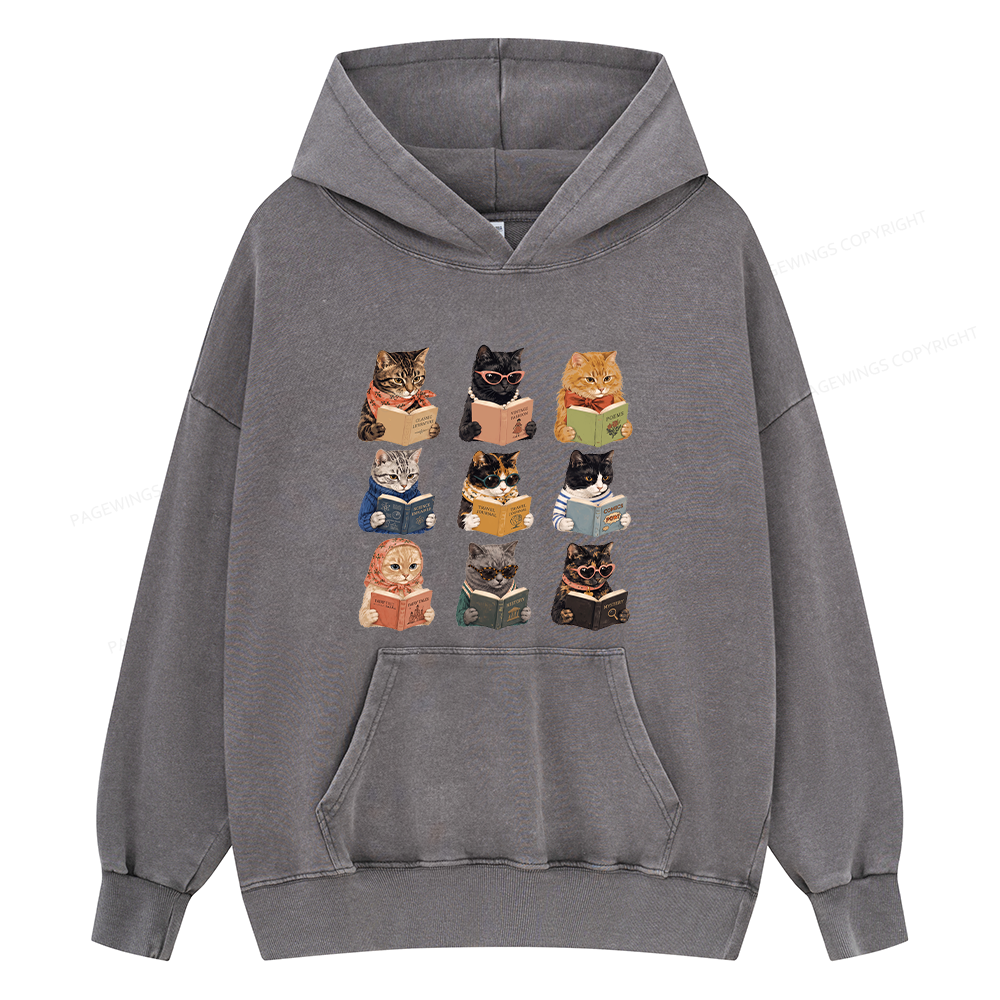 Pagewings Fashion Book Lover Unisex Washed Hoodie