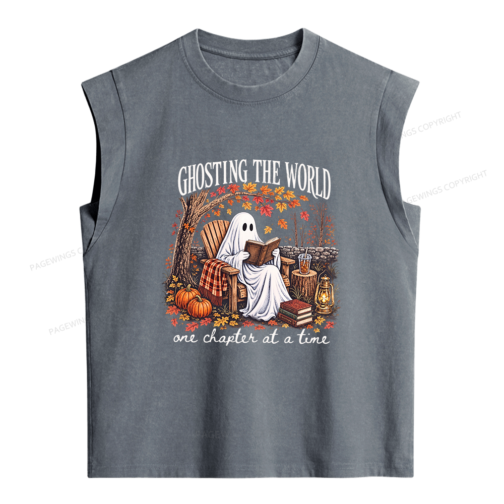 Pagewings Ghosting The World Sublimatio Women's Washed Tank Top
