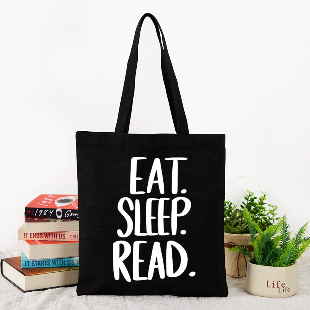 Pagewings Eat Sleep Read Tote Bag