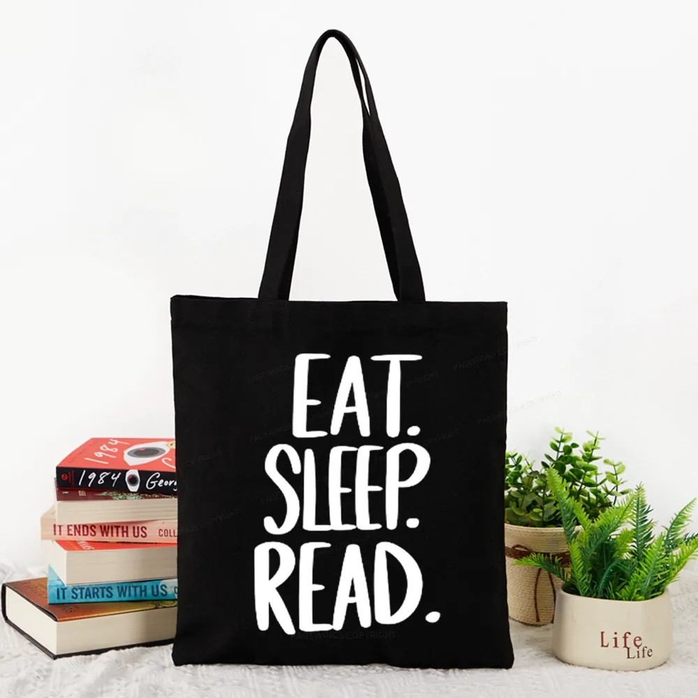 Pagewings Eat Sleep Read Tote Bag