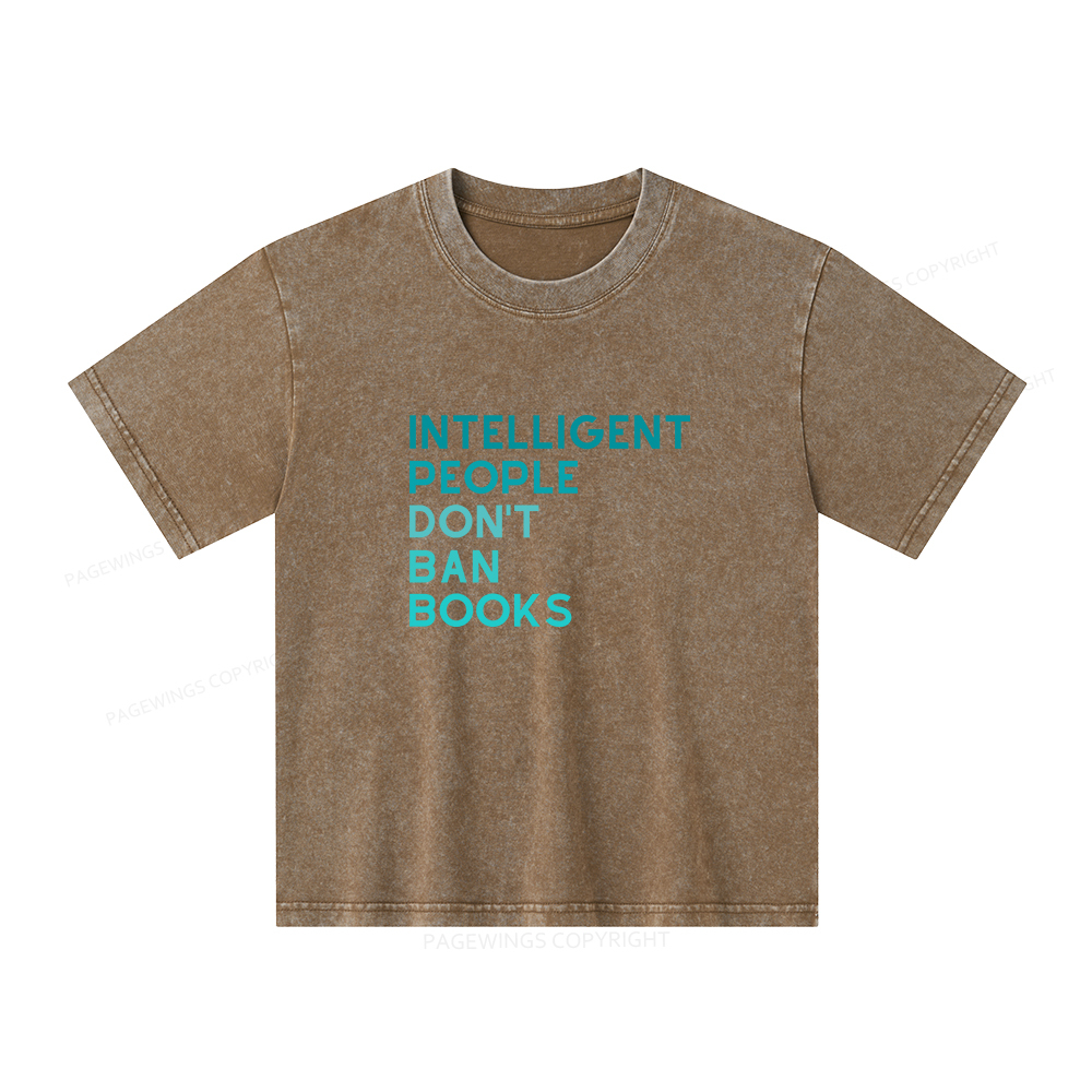 Pagewings Read Banned Books Shirt Unisex Kids Washed T-shirt