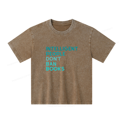 Pagewings Read Banned Books Shirt Unisex Kids Washed T-shirt