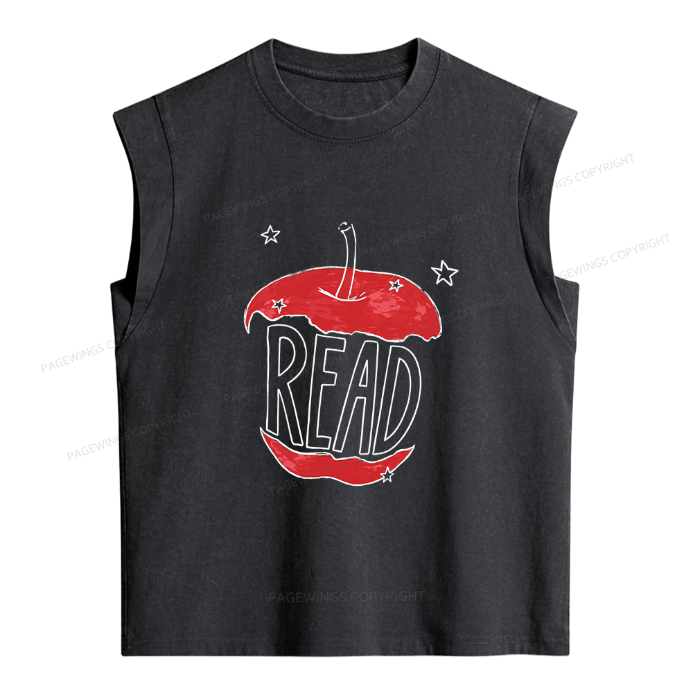 Pagewings Read Apple Women's Washed Tank Top