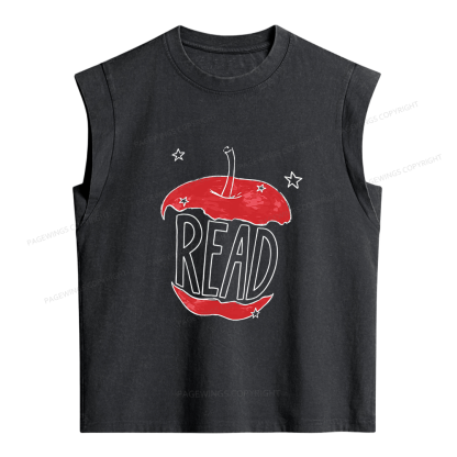 Pagewings Read Apple Women's Washed Tank Top