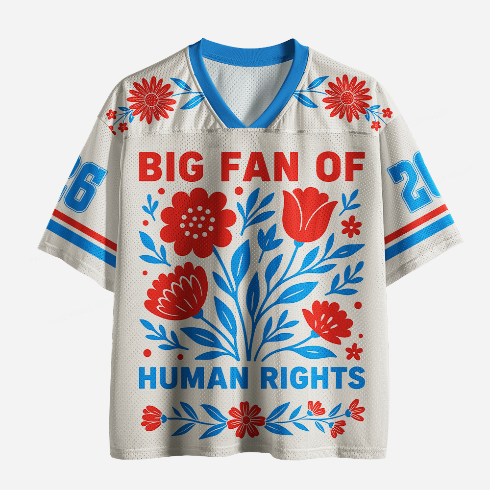 Pagewings Big Fan Of Human Rights Unisex Mesh Jersey
