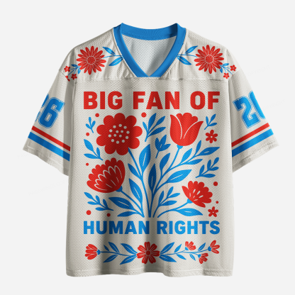 Pagewings Big Fan Of Human Rights Unisex Mesh Jersey