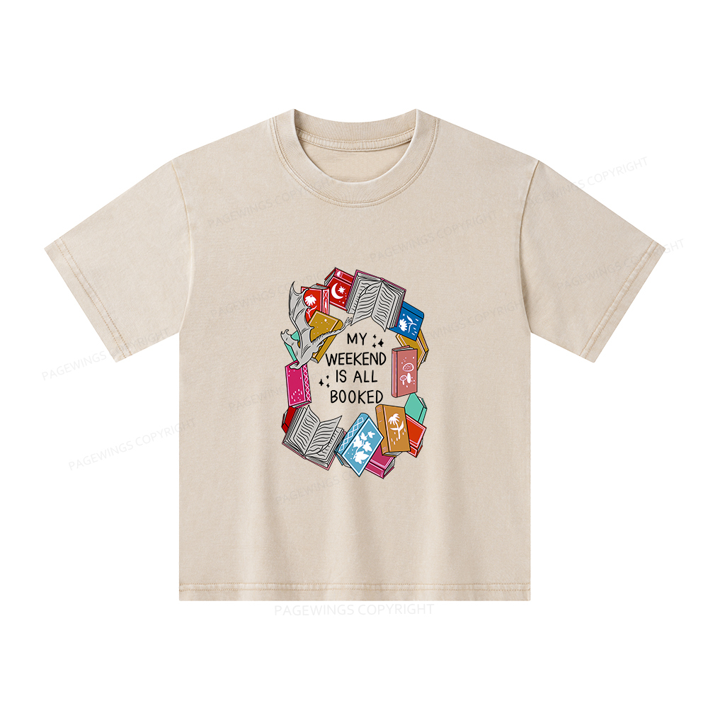 Pagewings My Weekend Is All Booked  Unisex Kids Washed T-shirt