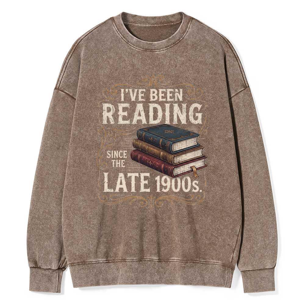 Pagewings Vintage Reading Since Late 1900s Unisex Washed Sweatshirt
